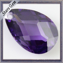 6X8mm Pear Shape Amethyst Cubic Zirconia with Hole for Jewelry